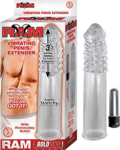 Ram Vibrating Penis Extender - Clear