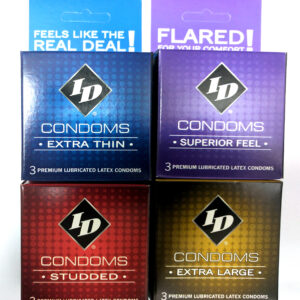 ID Condoms - Case of 72 - 3 Packs - Assorted Styles