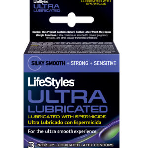 Lifestyles Ultra Lubricated With Spermicide - 3 Pack