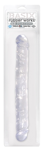 Basix Rubber Works 12 Inch Double Dong - Clear