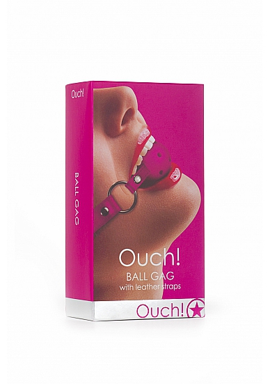 Ball Gag With Leather Straps - Pink