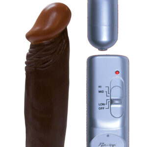 Afro American Whoppers 6 Inch Vibrating Dong With Bullet - Brown