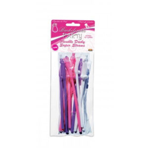 Bachelorette Party Jumbo Flexy Pecker Straws 10 Pack
