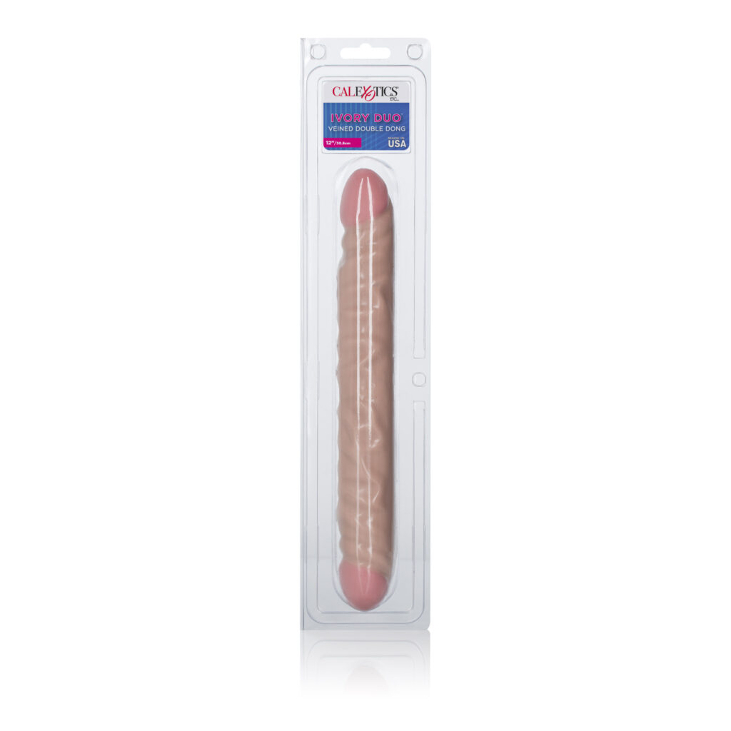 Ivory Duo 12 Inches Veined Double Dong