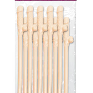 Bachelorette Party Favors - Dicky Sipping Straws - Light - 10 Piece