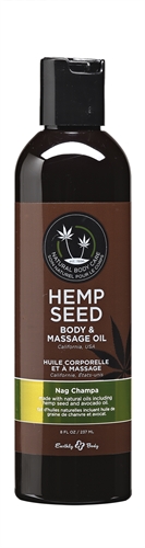 Hemp Seed Massage and Body Oil - Nag Champa - - 8 Fl. Oz./ 237ml