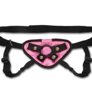 Pink Velvet Strap-on Harness