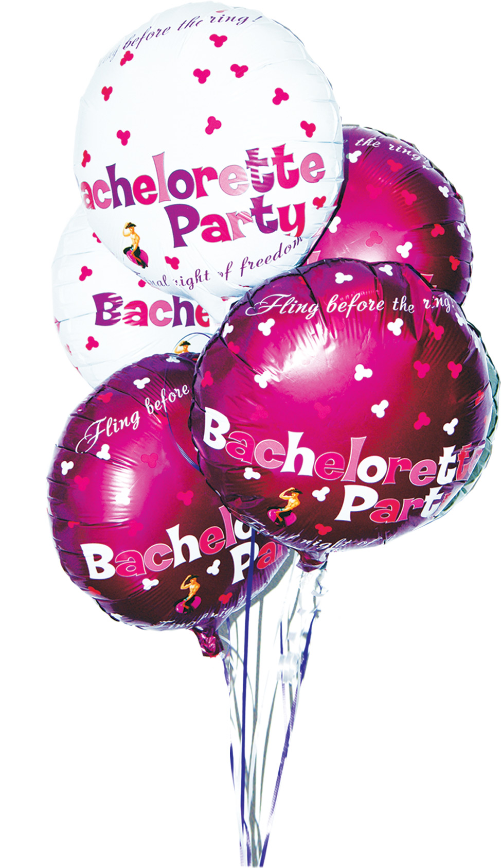 Bachelorette Party Foil Balloons 9 Pack Assorted Colors