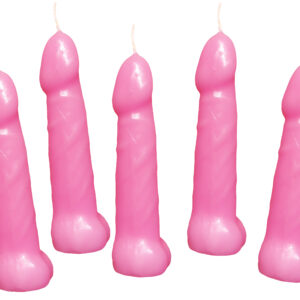 Bachelorette Pecker Party Pink Candles 5pk