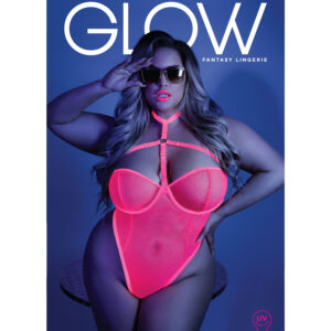 All Nighter Harness Bodysuit - Queen - Neon Pink