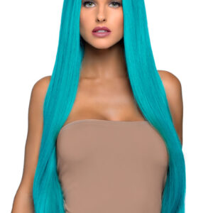 33 Inch Long Straight Center Part Wig - Turquoise