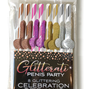 Glitterati Penis Party Celebration Straws - 8 Count