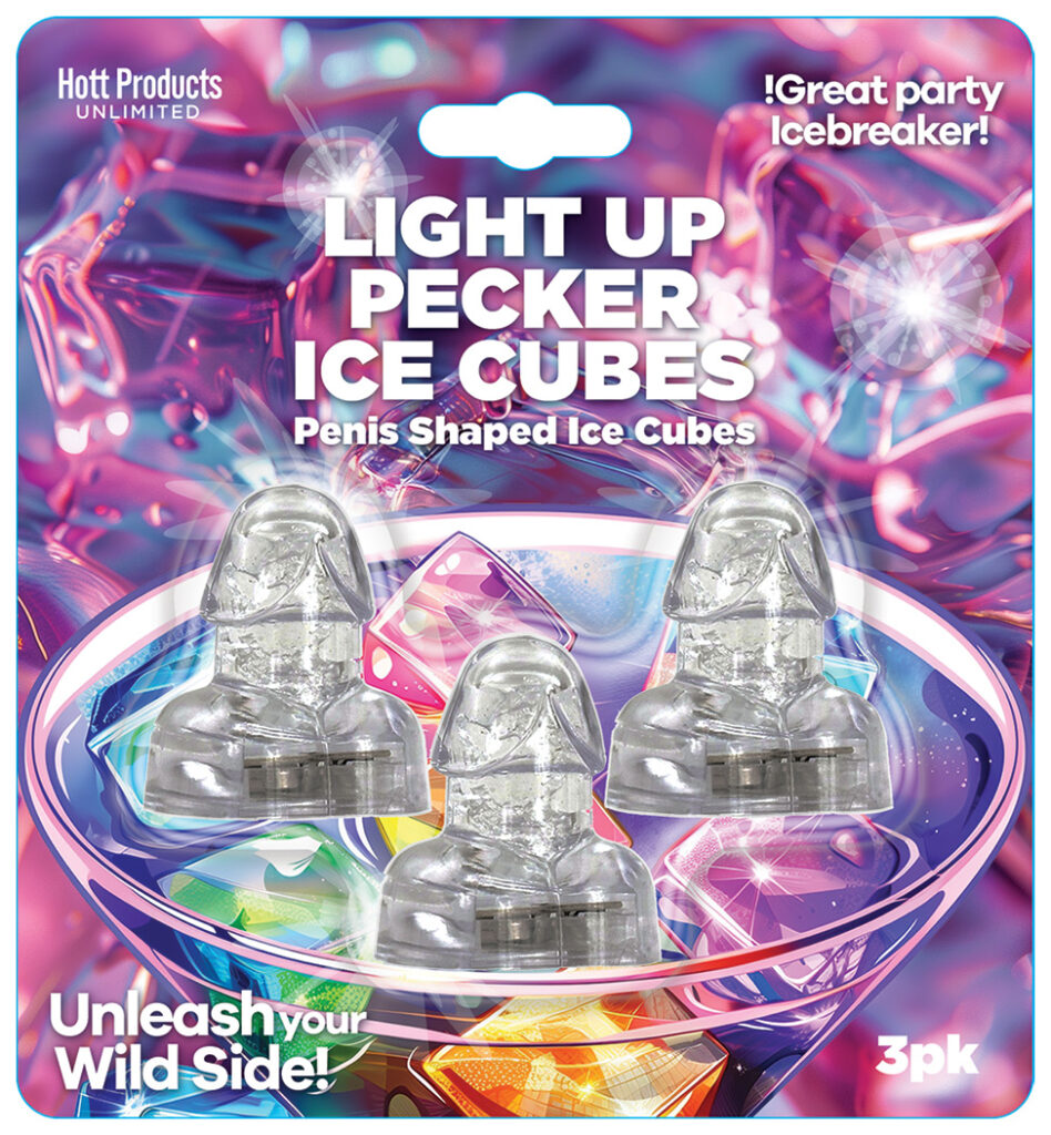 Light Up Penis Ice Cubes 3pk Blinking Flashing Penis Shaped