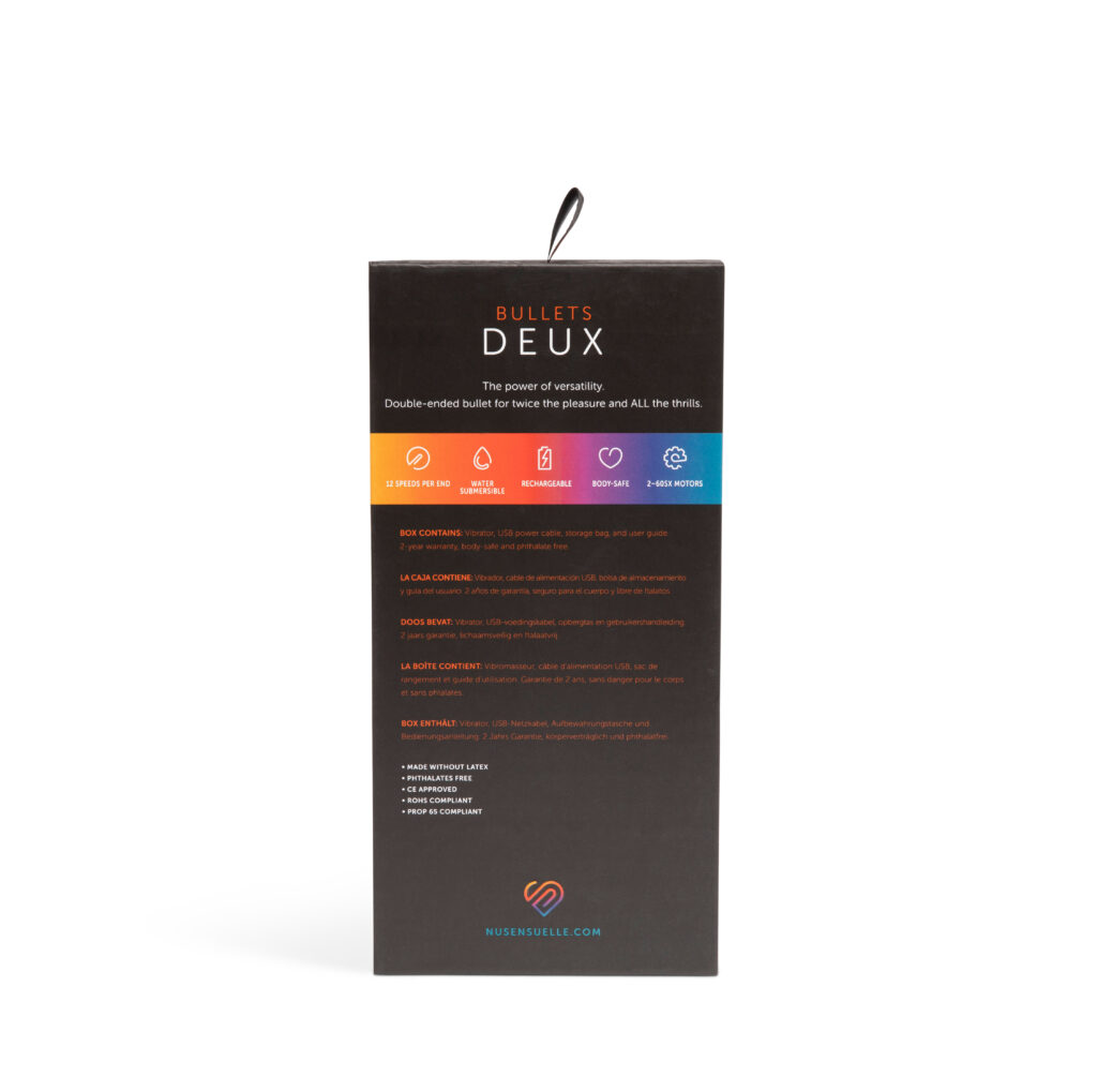 Sensuelle Double Ended Deux Bullet - Black