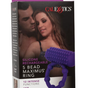 Silicone Rechargeable 5 Bead Maximus Ring - Purple