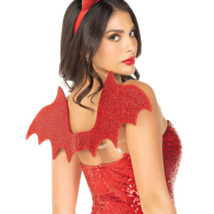 2 Pc Devil Kit, Includes Wings and Headband - Red