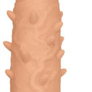 Natural Realskin Spiked Vibrating Penis Xtender - White