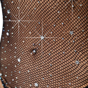 Star Rhinestone Snap Crotch Bodysuit - One Size -  Black
