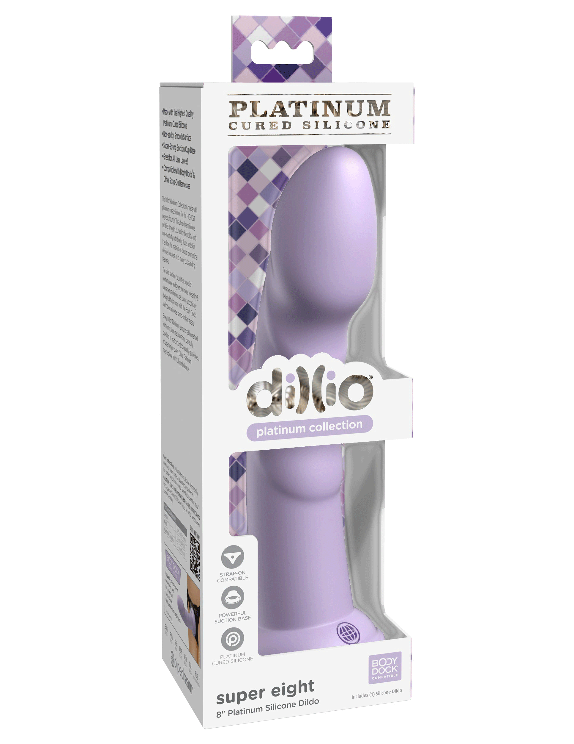 Dillio Platinum - Super Eight 8 Inch Dildo - Purple