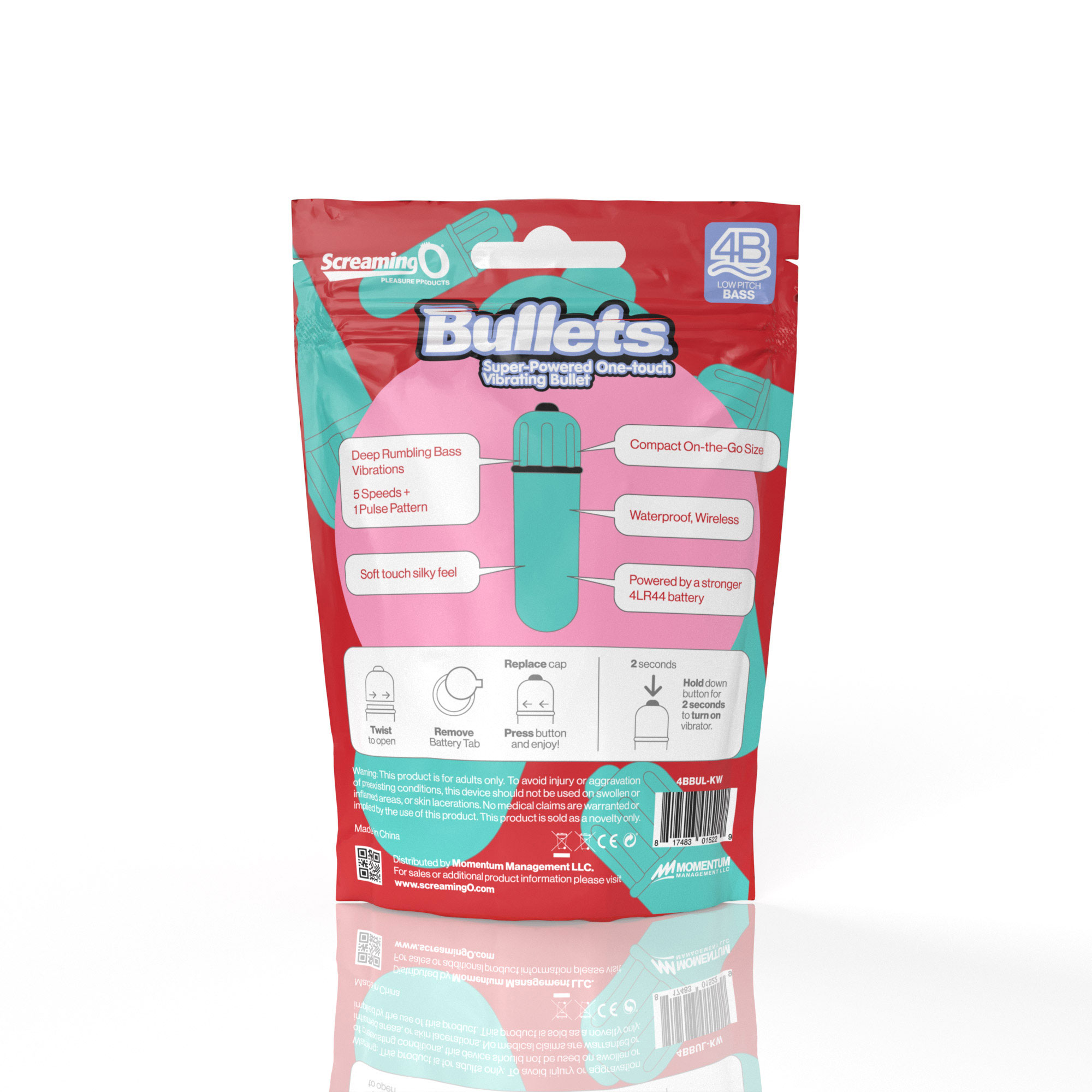 Screaming O 4b - Bullet - Super Powered One Touch Vibrating Bullet - Kiwi
