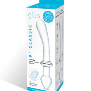 9 Inch Classic Curved Dual-Ended Dildo - Clear