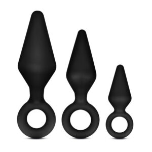 Anal Adventures - Platinum - Silicone Loop Plug  Kit - Black