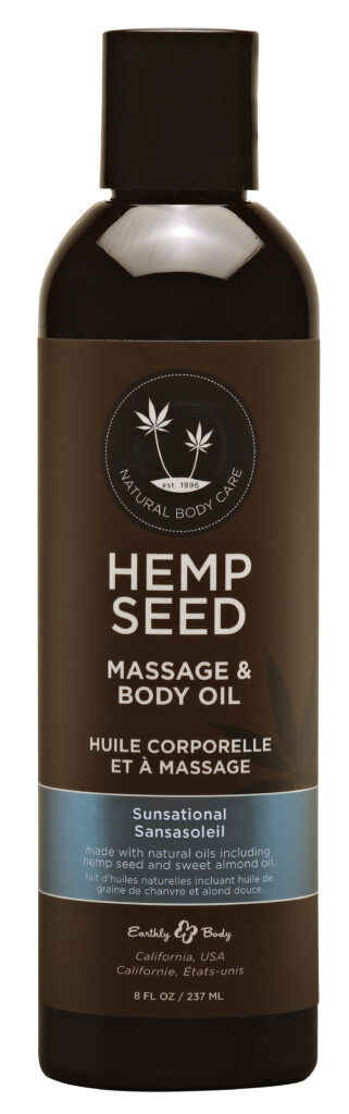 Hemp Seed Massage and Body Oil - Sunsational - 8 Fl. Oz./ 237 ml