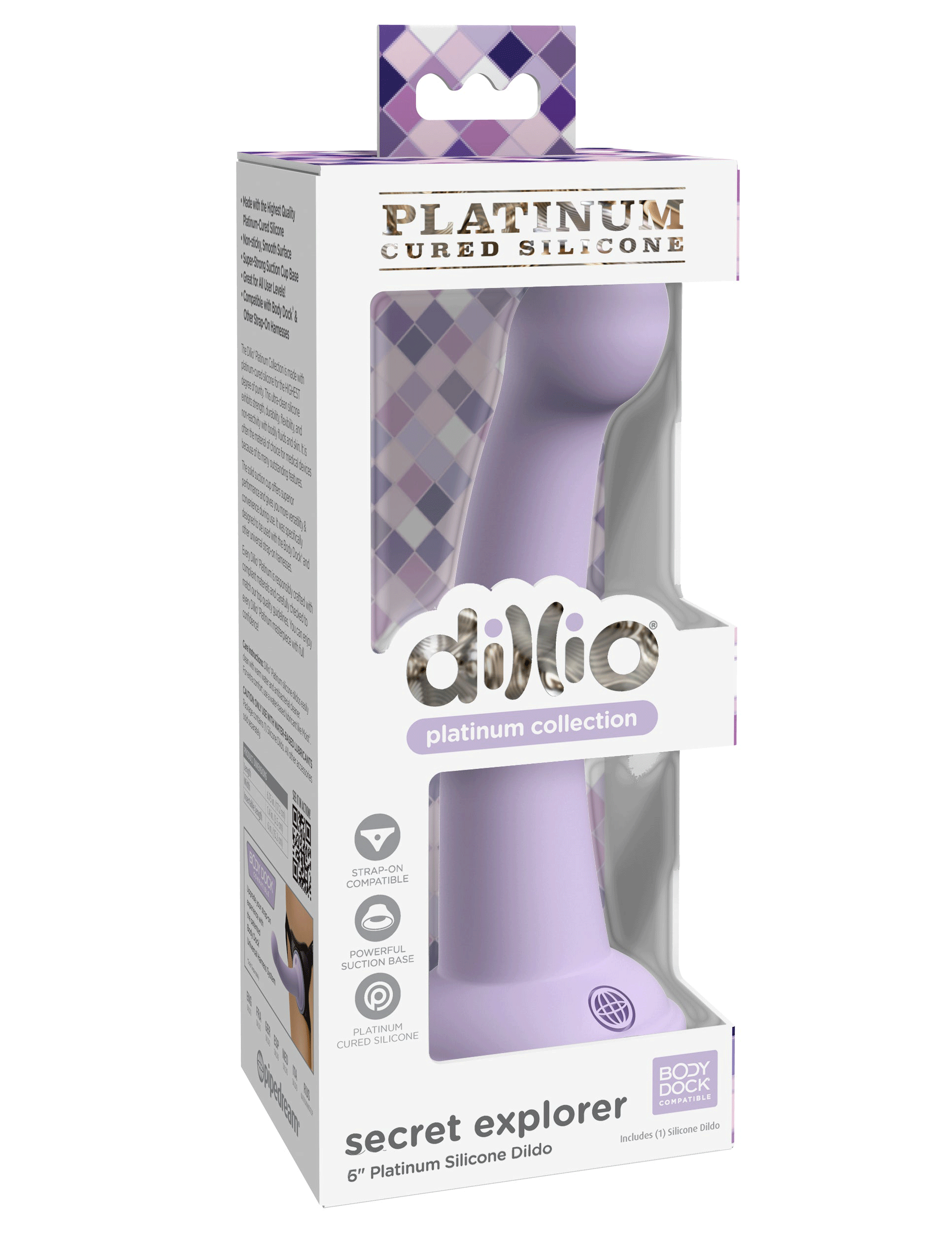 Dillio Platinum - Secret Explorer 6 Inch Dildo - Purple