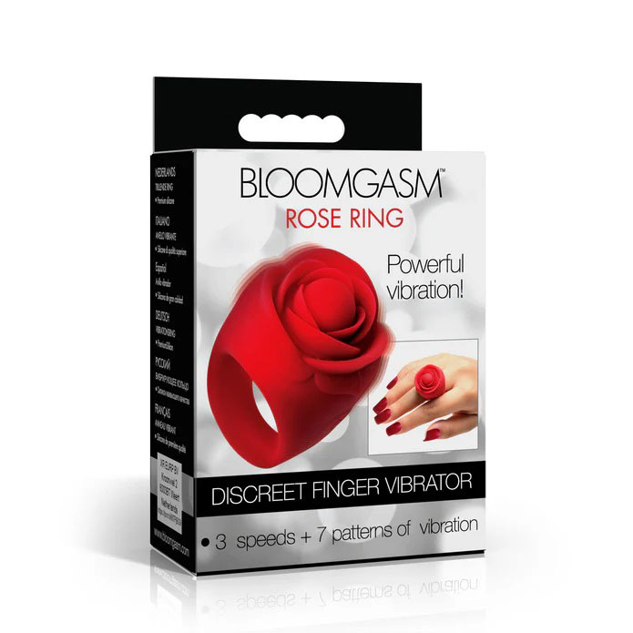 Rose Ring Discreet Finger Vibrator - Red