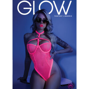 All Nighter Harness Bodysuit - Small/medium - Neon Pink