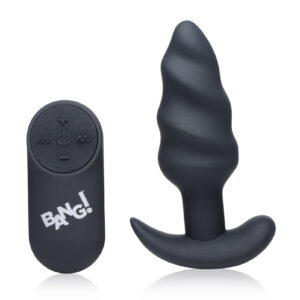 21x Silicone Swirl Plug With Remote -Black
