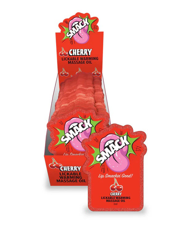 Smack Lickable Massage Oil, 3ml Pouch Display 36pc - Cherry