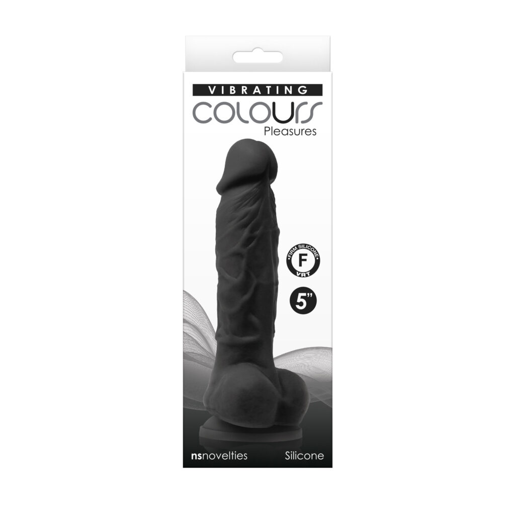 Colours - Pleasures - Vibrating - 5 Inch Dildo -  Black