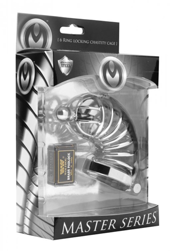 Asylum 6 Ring Locking Chastity Cage - Medium/large - Image 2