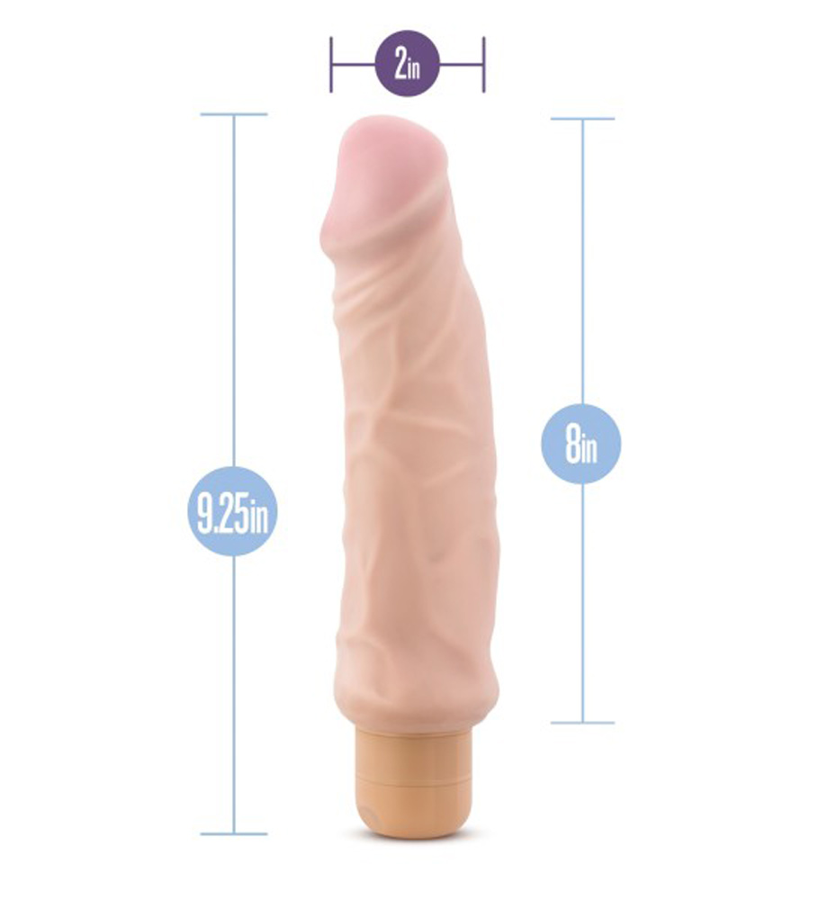X5 Plus - Hard on Vibrating 9 Inch Dildo - Natural - Image 7