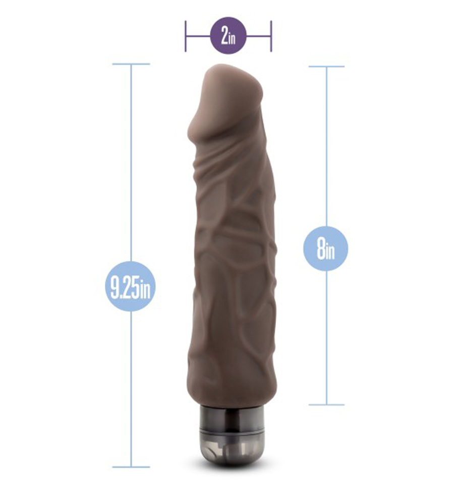 X5 Plus - Hard on Vibrating 9 Inch Dildo - Brown - Image 7