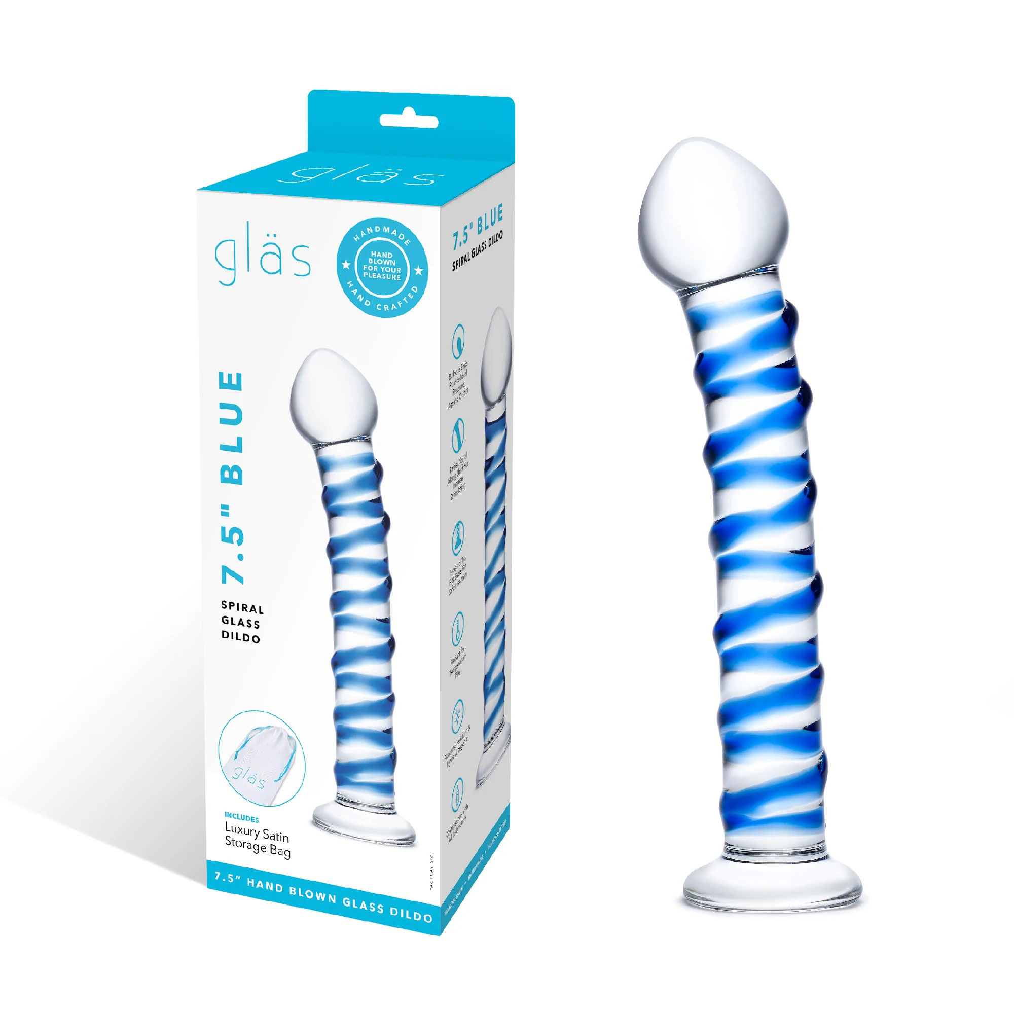 Blue Spiral Glass Dildo - Image 7